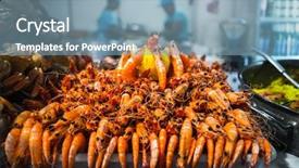  Presentation with crabs - Colorful slide deck enhanced with crabs during portuguese festival backdrop and a seafoam green colored foreground