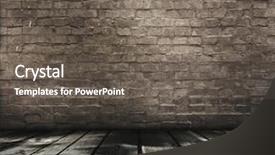  Presentation with crack - Presentation theme with crack brick wall - old grunge room background and a gray colored foreground