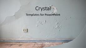  Presentation with crack - Cool new presentation theme with crack concrete - abandoned interior backdrop and a light gray colored foreground