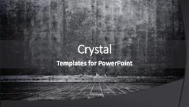  Presentation with crack - PPT theme consisting of crack concrete - dark grungy stone room background and a dark gray colored foreground