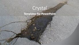  Presentation with crack - Slide set with crack-in-the-asphalt background and a gray colored foreground