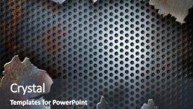  Presentation with crack - PPT theme consisting of crack metal grunge background background and a dark gray colored foreground