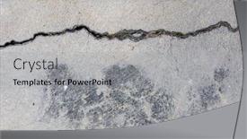  Presentation with crack - PPT theme featuring crack-on-cement-floor-damaged background and a light gray colored foreground