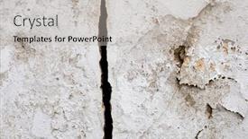 Presentation with crack - Slide deck having crack-on-cement-floor-damaged background and a light gray colored foreground