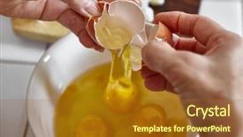  Presentation with crack - Slides consisting of crack the egg and put into the bowl very shallow depth of focus background and a tawny brown colored foreground