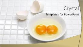  Presentation with cracked - Slides enhanced with cracked-a-double-yolk-egg background and a  colored foreground