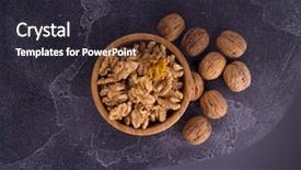  Presentation with cracked - Audience pleasing presentation theme consisting of cracked and whole walnuts backdrop and a wine colored foreground