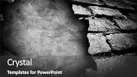  Presentation with cracked wall - PPT theme enhanced with cracked brick wall with large background and a dark gray colored foreground