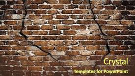  Presentation with cracked wall - Slides having cracked brick wall background and a tawny brown colored foreground