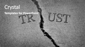  Presentation with cracked pavement concrete broken road - Audience pleasing slide deck consisting of cracked cement symbolizing broken trust backdrop and a gray colored foreground