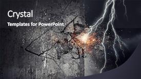  Presentation with cement - Presentation theme with cracks building - cracked cement wall background and a dark gray colored foreground