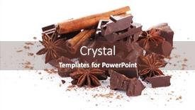  Presentation with white chocolate - Colorful slide deck enhanced with cracked-chocolate-bar-with-spices backdrop and a tawny brown colored foreground