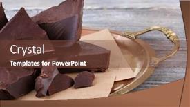  Presentation with cracked - Cool new presentation with cracked-chocolate-block-on-tray backdrop and a tawny brown colored foreground