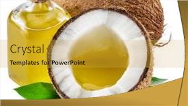  Presentation with coconut fruit - Amazing slides having cracked-coconut-fruit-and-coconut backdrop and a gold colored foreground