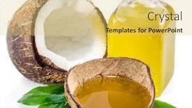  Presentation with coconut fruit - Presentation enhanced with cracked-coconut-fruit-and-coconut background and a yellow colored foreground