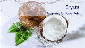  Presentation with green coconut - Amazing slide deck having cracked coconut with big splash backdrop and a sky blue colored foreground