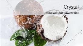  Presentation with green coconut - Colorful presentation enhanced with her car at a gas backdrop and a dark gray colored foreground.