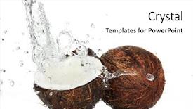  Presentation with coconut water - Beautiful slide deck featuring black high heel shoe for woman and jeans backdrop and a gray colored foreground