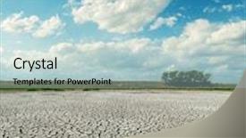  Presentation with cracked - Presentation theme with cracked desert under low clouds background and a lemonade colored foreground