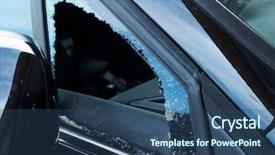  Presentation with broken glass - Beautiful theme featuring vent glass of a car backdrop and a ocean colored foreground