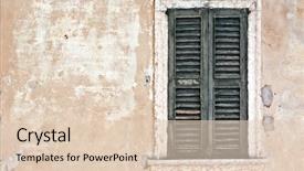  Presentation with green - Amazing theme having grungy old green wooden window backdrop and a lemonade colored foreground