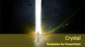  Presentation with street light view - Slides featuring businessman standing in light background and a tawny brown colored foreground