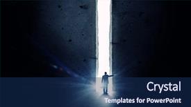  Presentation with light - Amazing slide deck having open doors windows - rear view of businessman standing backdrop and a navy blue colored foreground