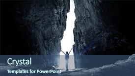  Presentation with crack - Theme featuring rear view of woman background and a ocean colored foreground