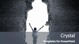  Presentation with crack - Audience pleasing PPT theme consisting of light cracks - rear view of woman backdrop and a dark gray colored foreground