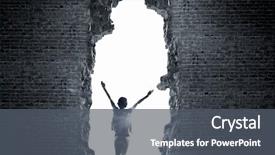  Presentation with crack - Slide deck having up entering crack in wall background and a dark gray colored foreground