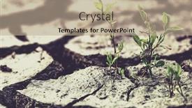  Presentation with green planet - Presentation theme enhanced with cracked-dried-earth-background background and a coral colored foreground