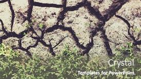  Presentation with save earth - Amazing PPT theme having cracked-dried-earth-background backdrop and a gray colored foreground