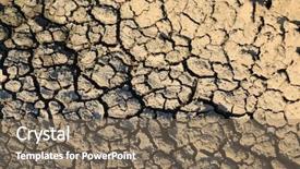  Presentation with earth surface uninhabited desert mountain - Theme enhanced with cracked earth in dry desert background and a violet colored foreground