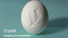  Presentation with turquoise and music watermark - PPT theme with cracked egg on turquoise background background and a seafoam green colored foreground