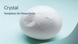  Presentation with cracked - PPT layouts consisting of cracked egg on white background background and a sky blue colored foreground