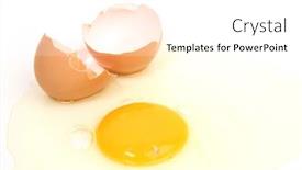  Presentation with cracked - Colorful presentation enhanced with cracked-egg-with-yolk-spilt backdrop and a white colored foreground