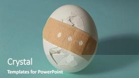  Presentation with court - Presentation consisting of cracked egg wrapped in court background and a seafoam green colored foreground