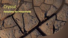  Presentation with cracked - Slide deck featuring cracked-ground-in-desert-close background and a tawny brown colored foreground