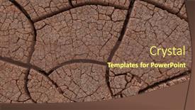  Presentation with cracked - Presentation design featuring cracked-ground-in-desert-texture background and a tawny brown colored foreground