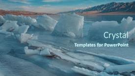  Presentation with cracked ice - Presentation theme with cracked-ice-on-a-frozen background and a ocean colored foreground