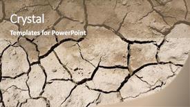  Presentation with drought - Colorful theme enhanced with cracked parched land after a drought backdrop and a coral colored foreground