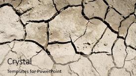  Presentation with drought - Theme enhanced with cracked-parched-land background and a soft green colored foreground
