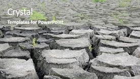  Presentation with drought - PPT theme enhanced with cracked river bed climate change background and a gray colored foreground