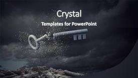  Presentation with cracked - Slide deck enhanced with cracked stone key mixed media background and a  colored foreground