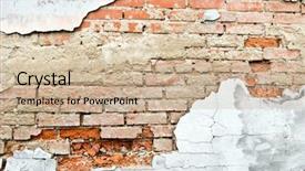  Presentation with brick - Amazing PPT theme having cracked wall - grunge brick texture backdrop and a coral colored foreground