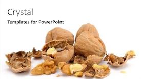  Presentation with cracked - Cool new PPT theme with cracked-walnuts-against-white-background backdrop and a white colored foreground