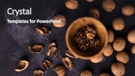  Presentation with cracked - Amazing presentation having cracked walnuts in wooden bowl backdrop and a dark gray colored foreground