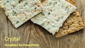  Presentation with rice seed - Colorful presentation design enhanced with crackers with carrot and seeds backdrop and a violet colored foreground