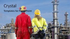  Presentation with cracking - Audience pleasing PPT layouts consisting of cracking facility for hydrocarbon product backdrop and a light blue colored foreground