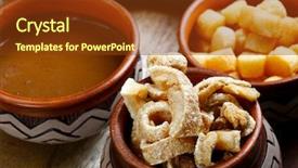  Presentation with cassava - Presentation design consisting of crackle - bean broth with fried cassava background and a tawny brown colored foreground